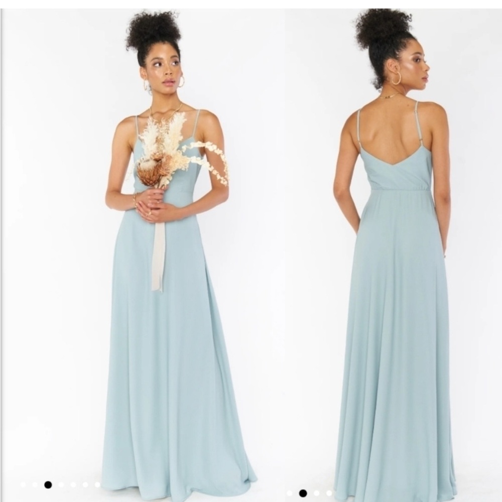 Show Me Your MuMu Faith Silver Sage Crisp Maxi Dress